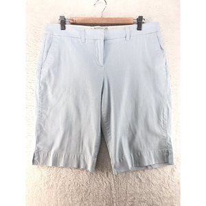 WOMEN'S MANHATTAN CHINO SHORTS IN LIGHT BLUE/WHITE PINSTRIPES